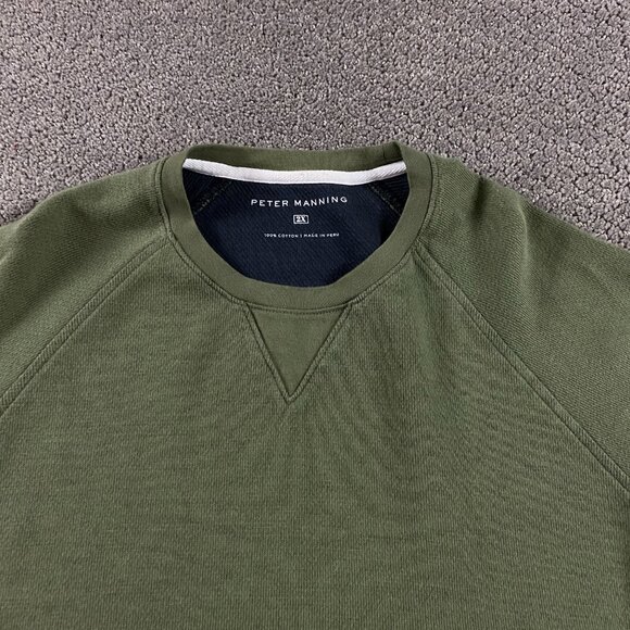 Peter Manning Cotton Crewneck Sweatshirt Sweater Men's 2X Green - Picture 2 of 8